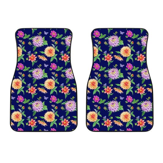Dahlia Pattern Print Design DH010 Car Floor Mats-JorJune