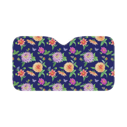 Dahlia Pattern Print Design DH010 Car Sun Shade-JorJune