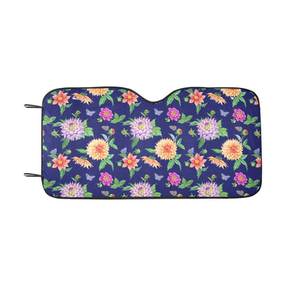 Dahlia Pattern Print Design DH010 Car Sun Shade-JorJune