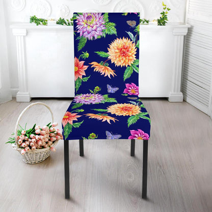Dahlia Pattern Print Design DH010 Dining Chair Slipcover-JORJUNE.COM