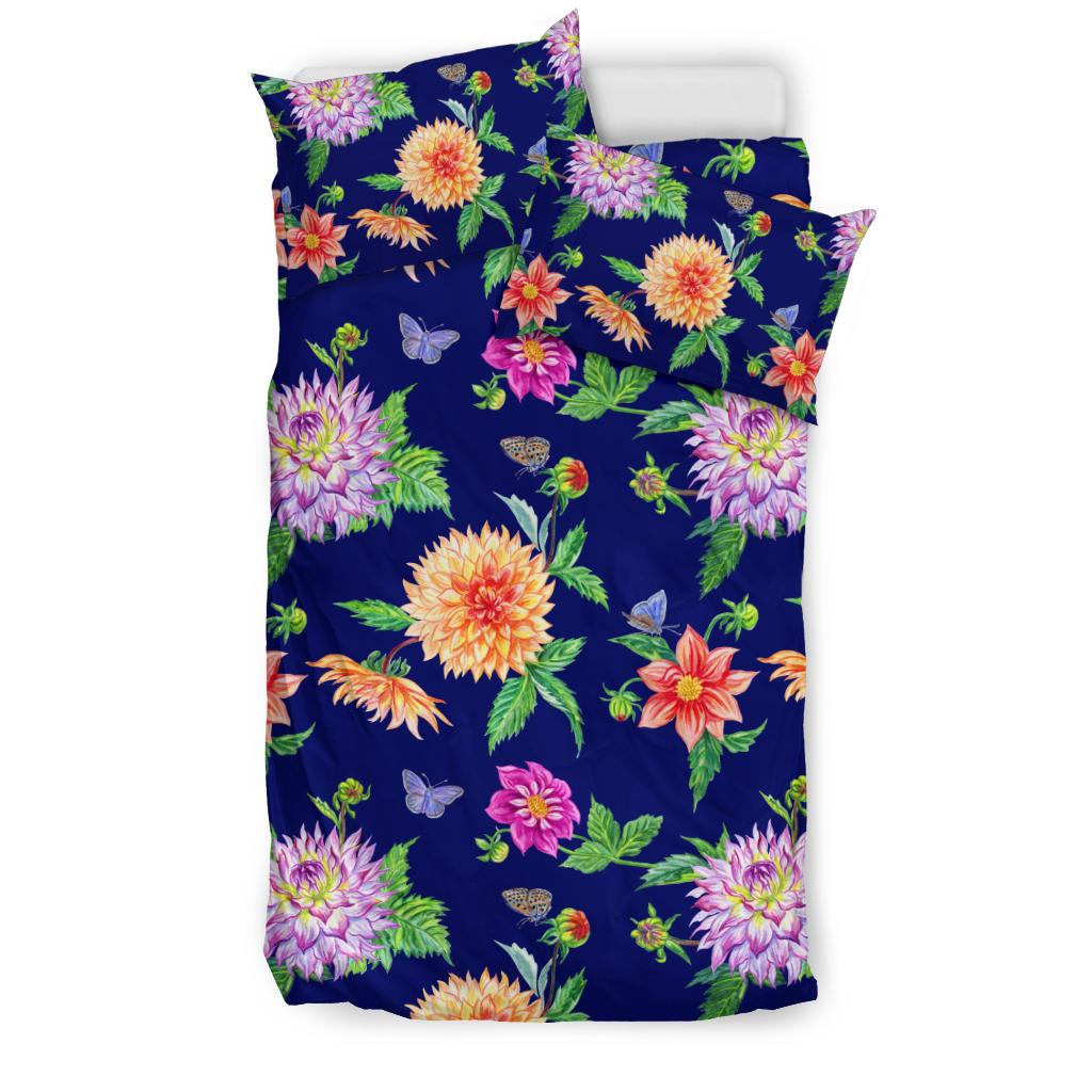 Dahlia Pattern Print Design DH010 Duvet Cover Bedding Set-JORJUNE.COM