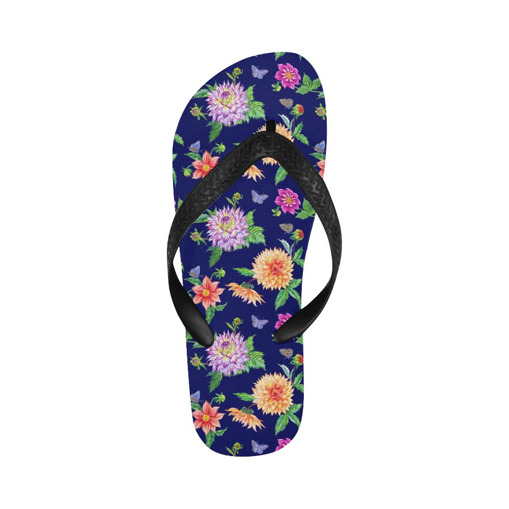 Dahlia Pattern Print Design DH010 Flip Flops-JorJune