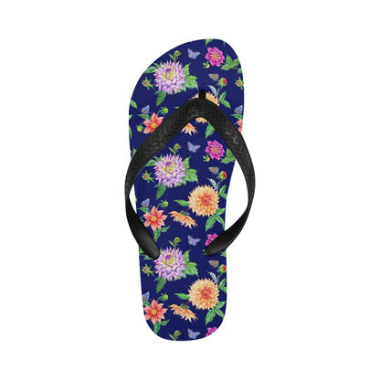Dahlia Pattern Print Design DH010 Flip Flops-JorJune