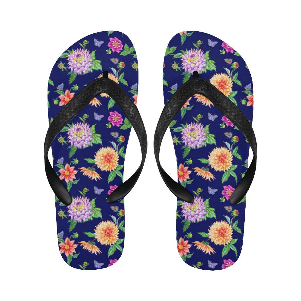 Dahlia Pattern Print Design DH010 Flip Flops-JorJune