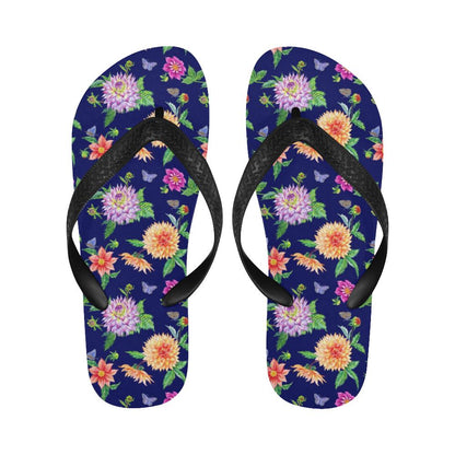 Dahlia Pattern Print Design DH010 Flip Flops-JorJune