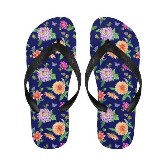 Dahlia Pattern Print Design DH010 Flip Flops-JorJune