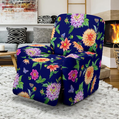 Dahlia Pattern Print Design DH010 Recliner Slipcover-JORJUNE.COM