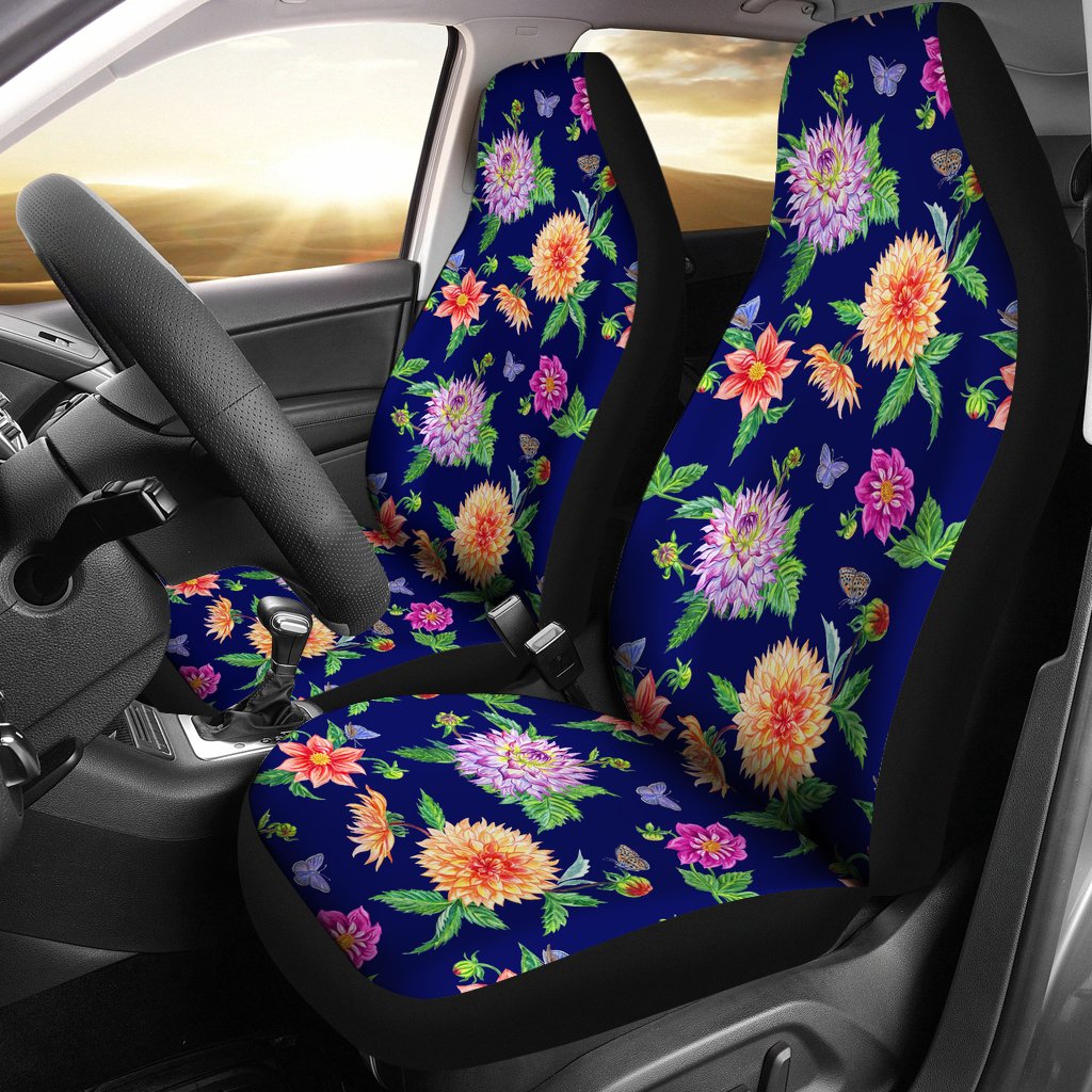 Dahlia Pattern Print Design DH010 Universal Fit Car Seat Covers