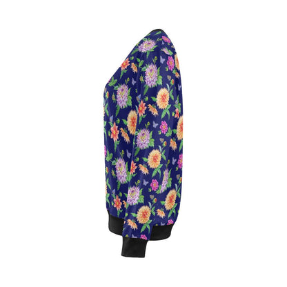 Dahlia Pattern Print Design DH010 Women Long Sleeve Sweatshirt-JorJune