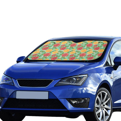 Dahlia Pattern Print Design DH011 Car Sun Shade-JorJune