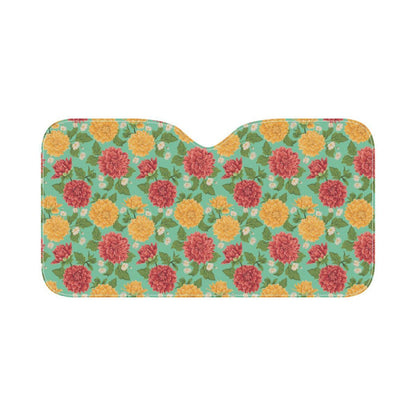 Dahlia Pattern Print Design DH011 Car Sun Shade-JorJune