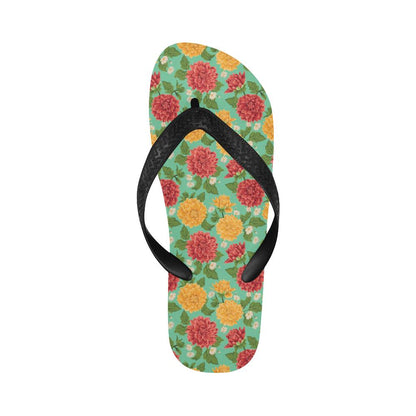 Dahlia Pattern Print Design DH011 Flip Flops-JorJune