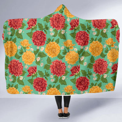 Dahlia Pattern Print Design DH011 Hooded Blanket-JORJUNE.COM