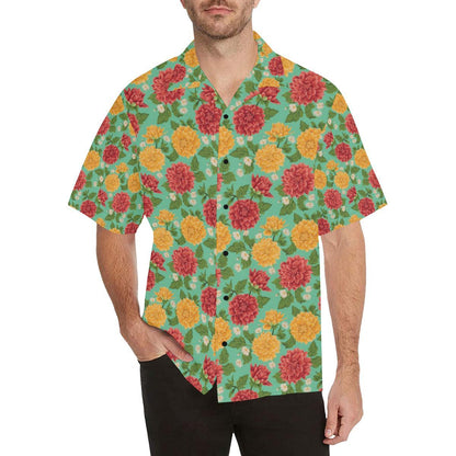Dahlia Pattern Print Design DH011 Men Hawaiian Shirt-JorJune