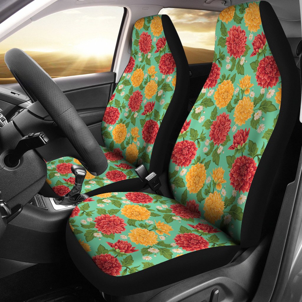 Dahlia Pattern Print Design DH011 Universal Fit Car Seat Covers