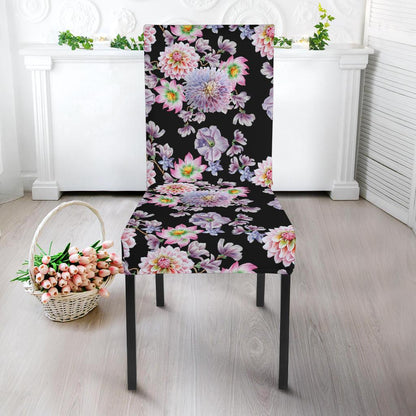 Dahlia Pattern Print Design DH012 Dining Chair Slipcover-JORJUNE.COM