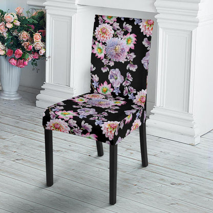 Dahlia Pattern Print Design DH012 Dining Chair Slipcover-JORJUNE.COM