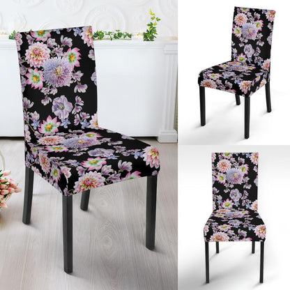 Dahlia Pattern Print Design DH012 Dining Chair Slipcover-JORJUNE.COM