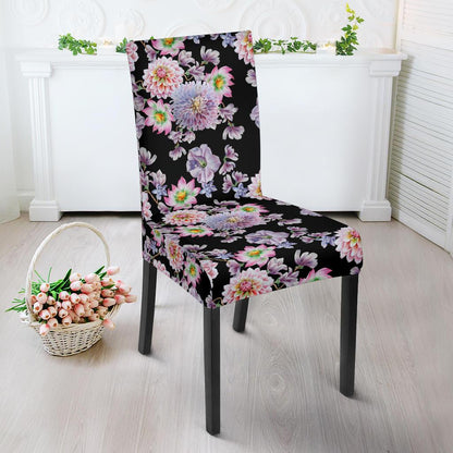 Dahlia Pattern Print Design DH012 Dining Chair Slipcover-JORJUNE.COM