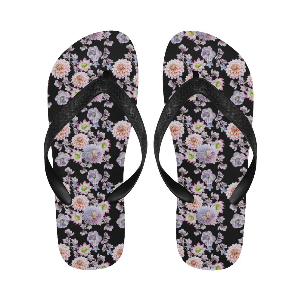 Dahlia Pattern Print Design DH012 Flip Flops-JorJune