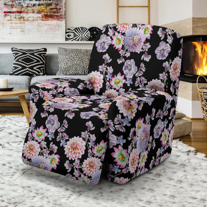 Dahlia Pattern Print Design DH012 Recliner Slipcover-JORJUNE.COM