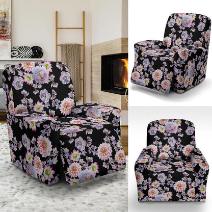 Dahlia Pattern Print Design DH012 Recliner Slipcover-JORJUNE.COM