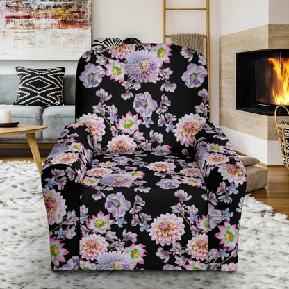 Dahlia Pattern Print Design DH012 Recliner Slipcover-JORJUNE.COM