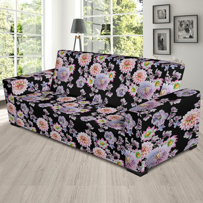 Dahlia Pattern Print Design DH012 Sofa Slipcover-JORJUNE.COM