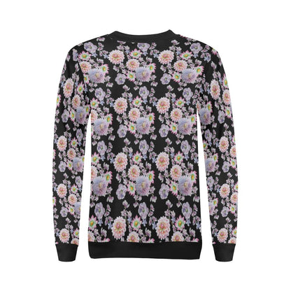 Dahlia Pattern Print Design DH012 Women Long Sleeve Sweatshirt-JorJune