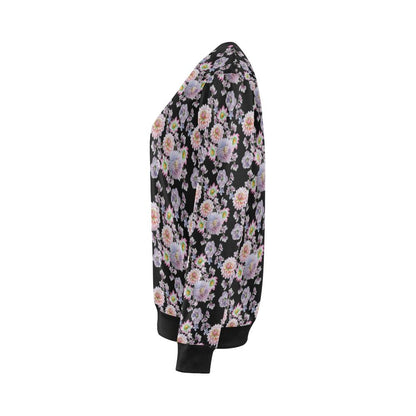Dahlia Pattern Print Design DH012 Women Long Sleeve Sweatshirt-JorJune