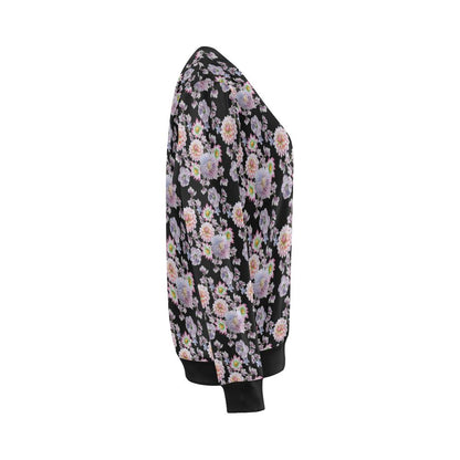 Dahlia Pattern Print Design DH012 Women Long Sleeve Sweatshirt-JorJune