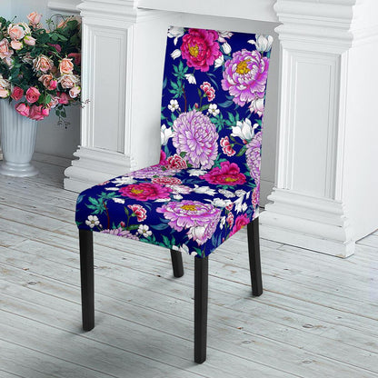 Dahlia Pattern Print Design DH013 Dining Chair Slipcover-JORJUNE.COM