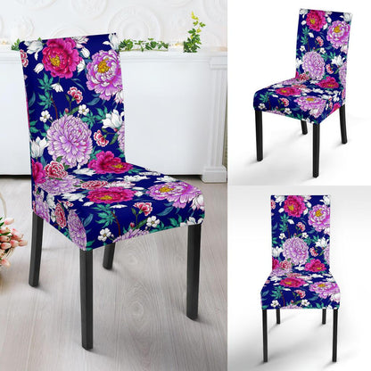 Dahlia Pattern Print Design DH013 Dining Chair Slipcover-JORJUNE.COM