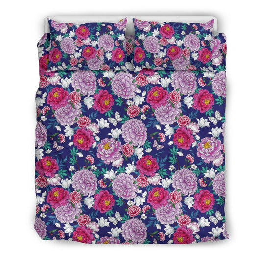 Dahlia Pattern Print Design DH013 Duvet Cover Bedding Set-JORJUNE.COM