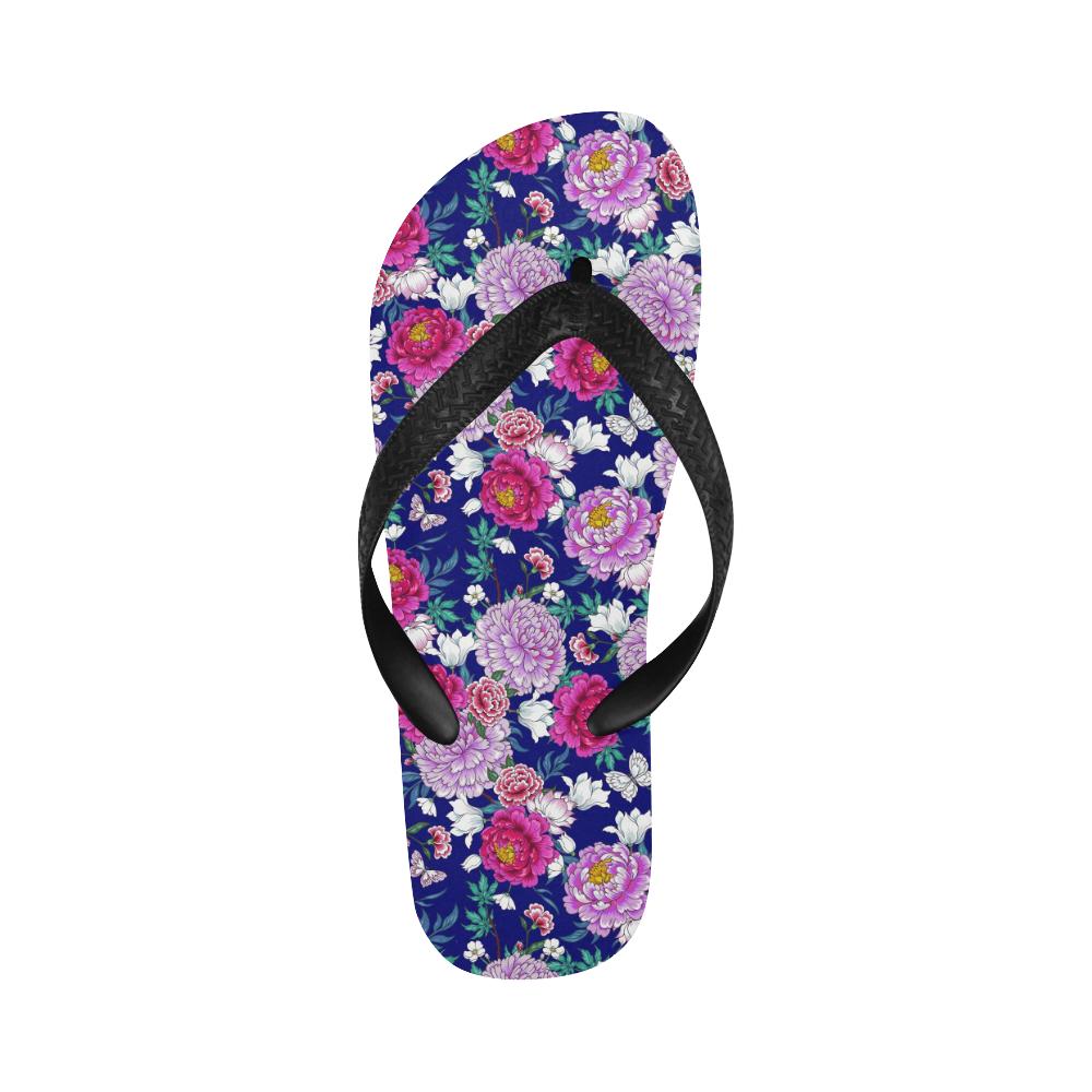 Dahlia Pattern Print Design DH013 Flip Flops-JorJune