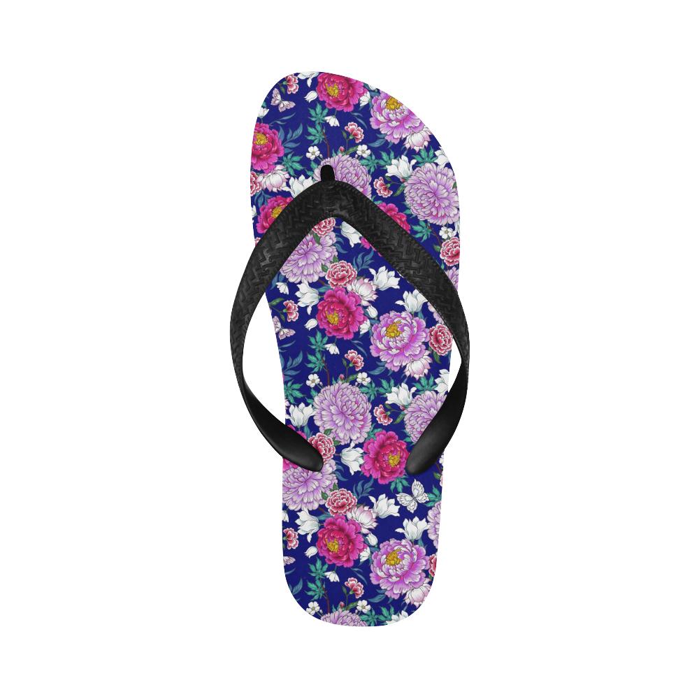 Dahlia Pattern Print Design DH013 Flip Flops-JorJune
