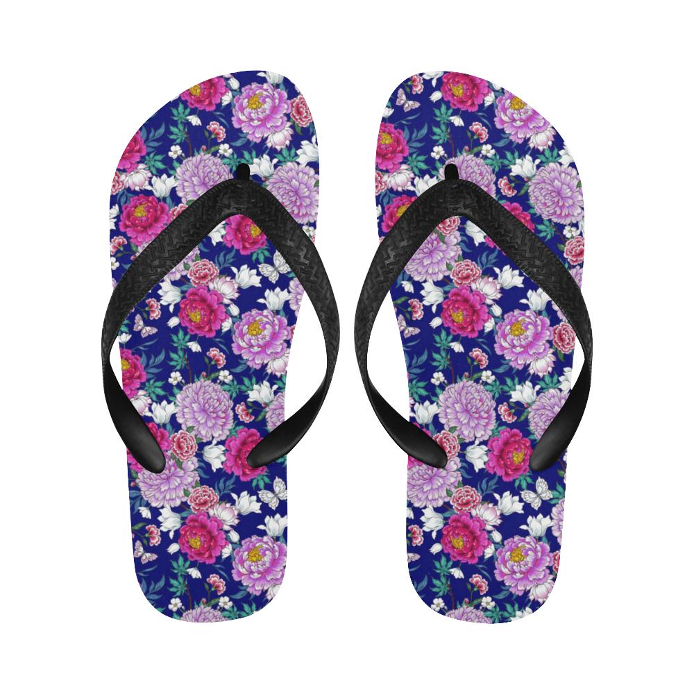 Dahlia Pattern Print Design DH013 Flip Flops-JorJune