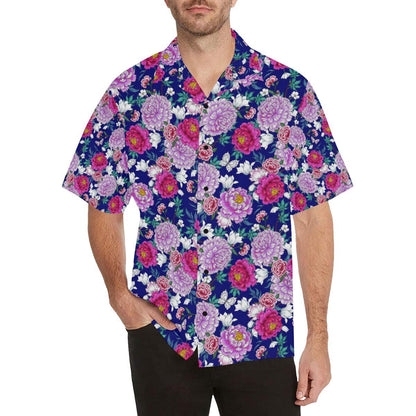 Dahlia Pattern Print Design DH013 Men Hawaiian Shirt-JorJune