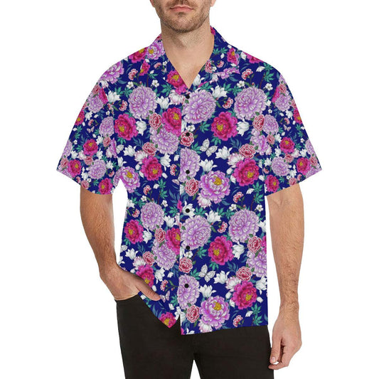 Dahlia Pattern Print Design DH013 Men Hawaiian Shirt-JorJune