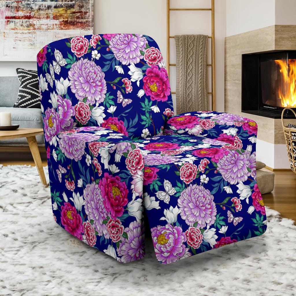 Dahlia Pattern Print Design DH013 Recliner Slipcover-JORJUNE.COM
