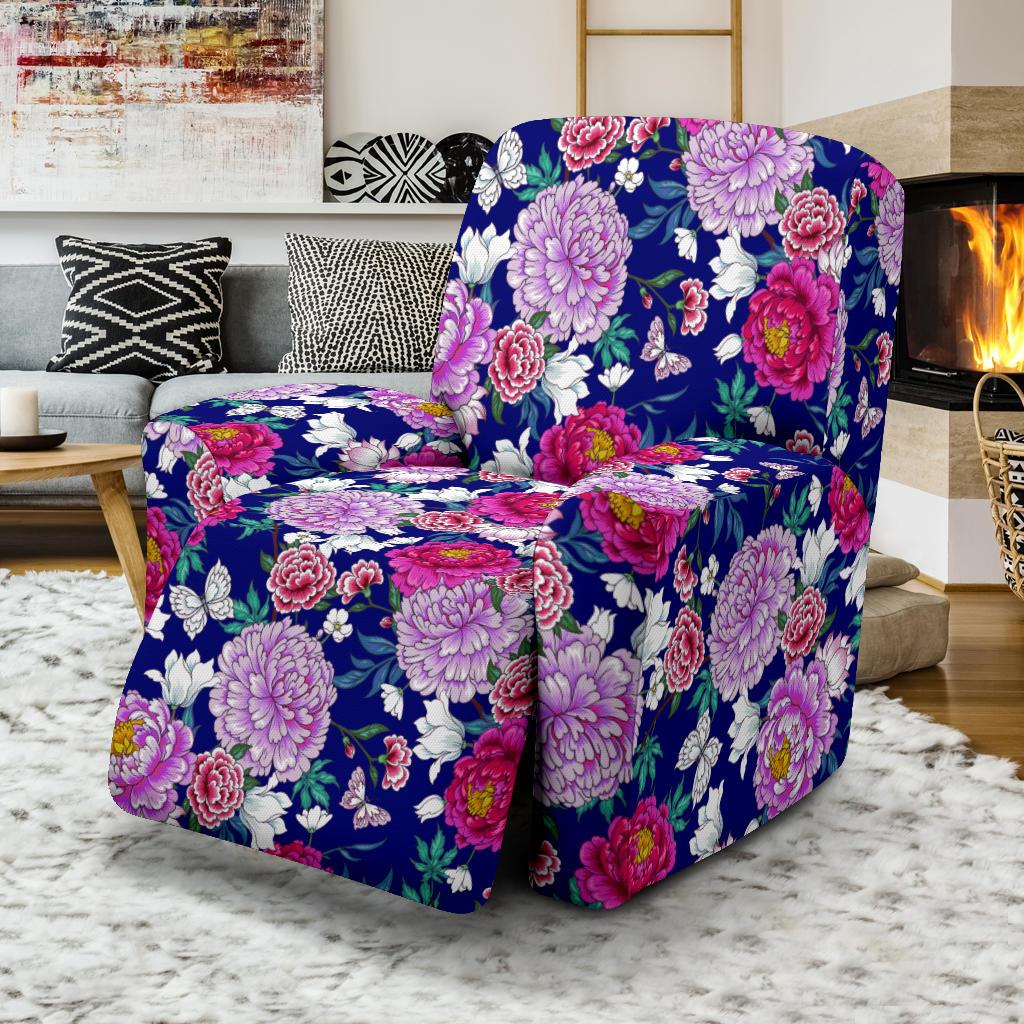 Dahlia Pattern Print Design DH013 Recliner Slipcover-JORJUNE.COM