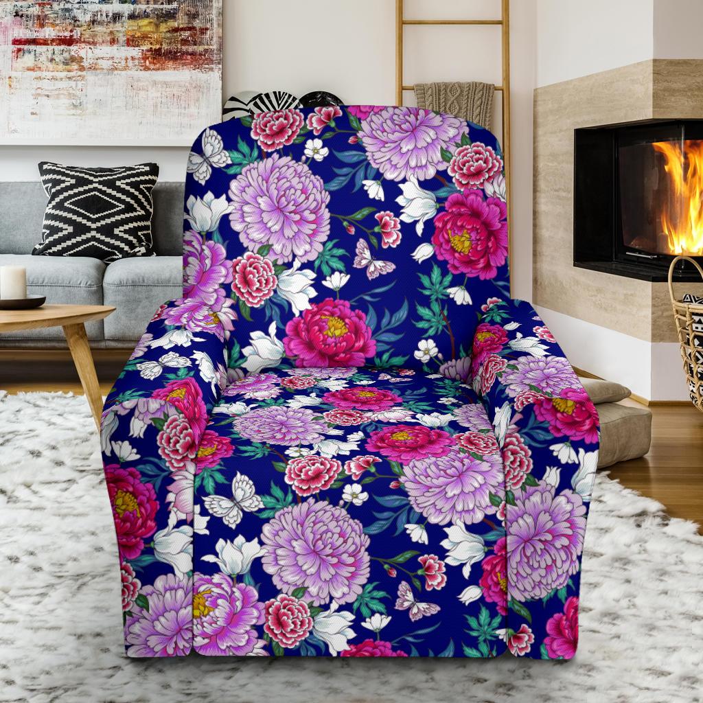 Dahlia Pattern Print Design DH013 Recliner Slipcover-JORJUNE.COM