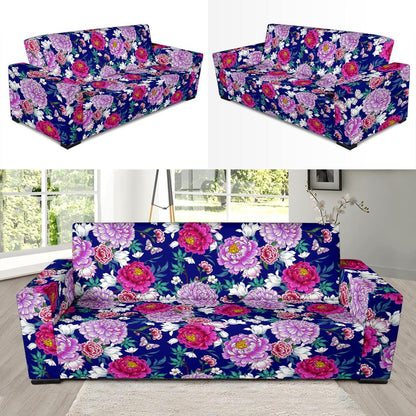 Dahlia Pattern Print Design DH013 Sofa Slipcover-JORJUNE.COM
