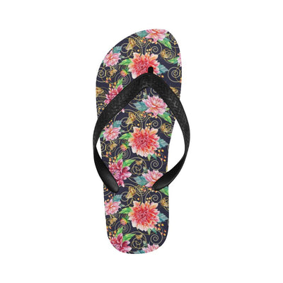 Dahlia Pattern Print Design DH02 Flip Flops-JorJune