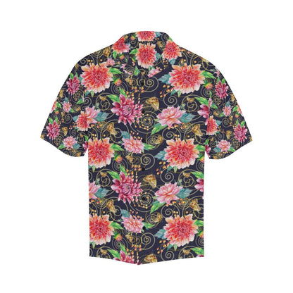 Dahlia Pattern Print Design DH02 Men Hawaiian Shirt-JorJune