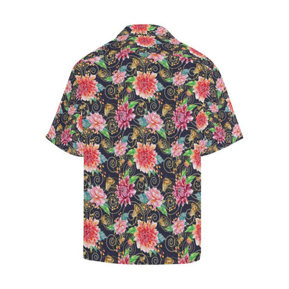 Dahlia Pattern Print Design DH02 Men Hawaiian Shirt-JorJune