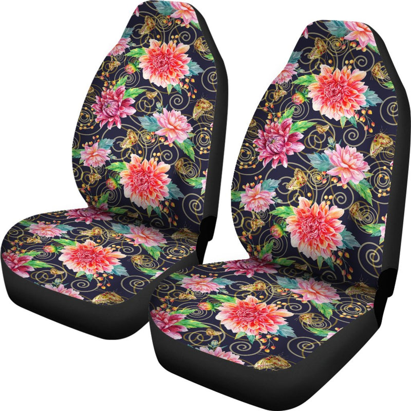 Dahlia Pattern Print Design DH02 Universal Fit Car Seat Covers