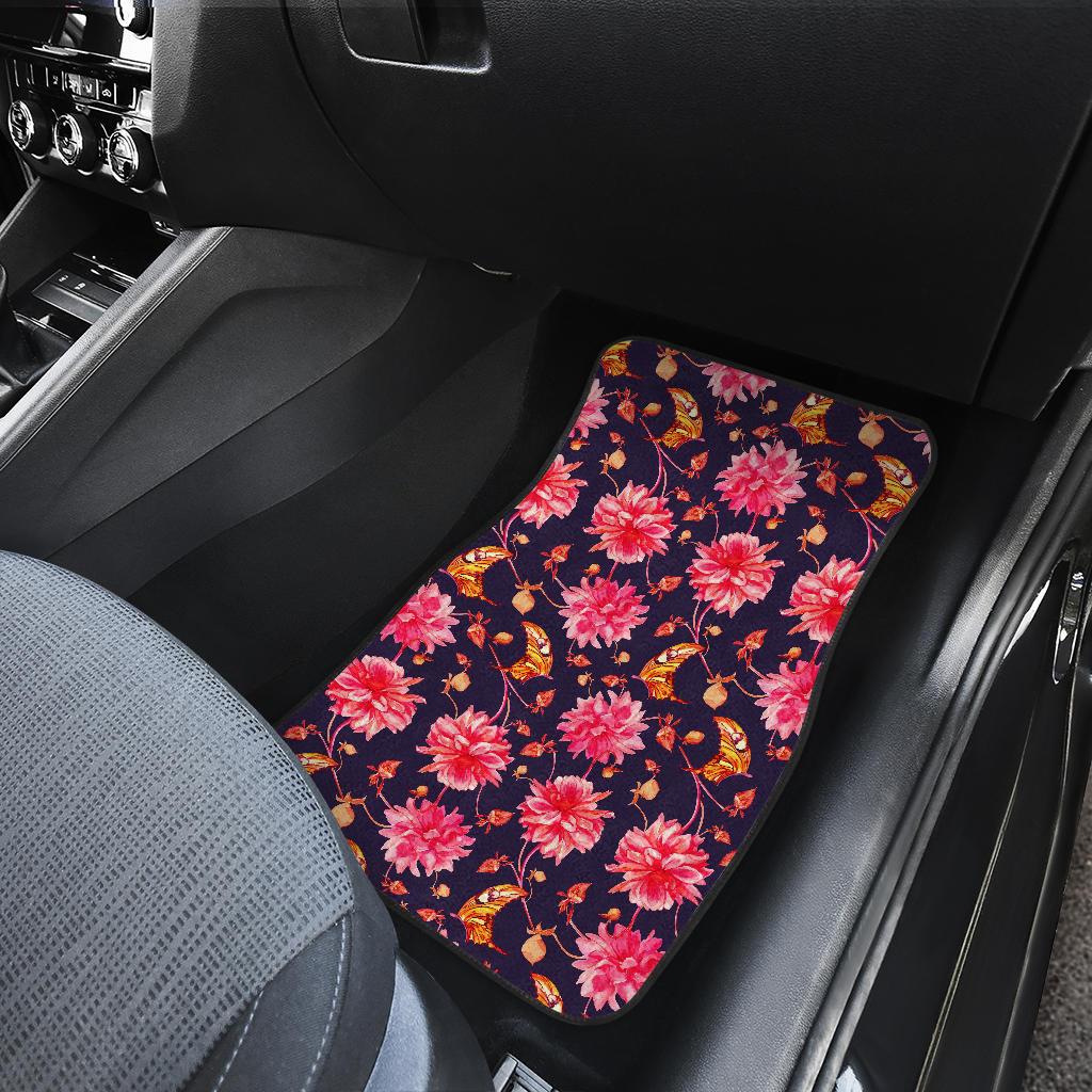 Dahlia Pattern Print Design DH03 Car Floor Mats-JorJune
