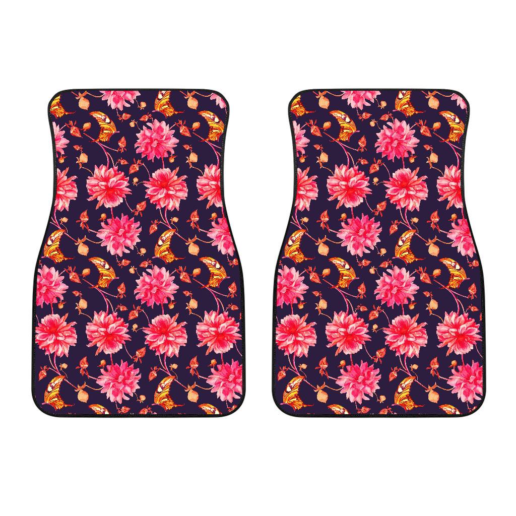 Dahlia Pattern Print Design DH03 Car Floor Mats-JorJune