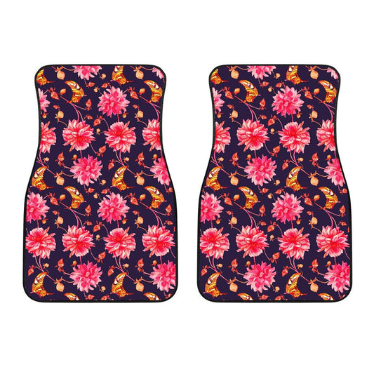 Dahlia Pattern Print Design DH03 Car Floor Mats-JorJune
